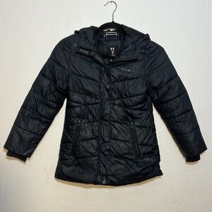Under Armour Kids Black Puffer Winter Hooded Jacket Size  youth small